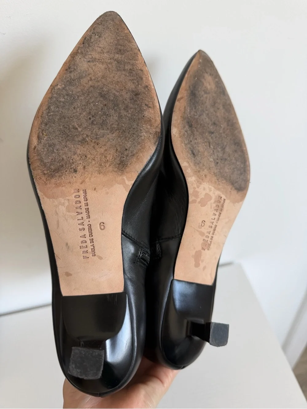 Freda Salvador 6 Lanna Ankle Boot Black Leather Kitten Heel